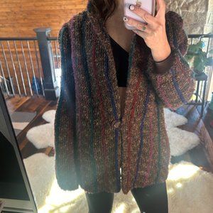 VINTAGE D.K. GOLD 60s 70s Woolly Fluffy Jacket Blazer Wool Blend Medium
